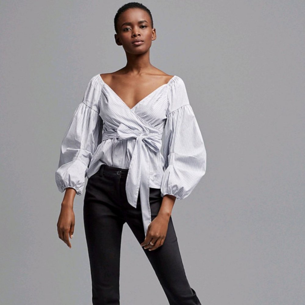 All White Express Puff Sleeve Top